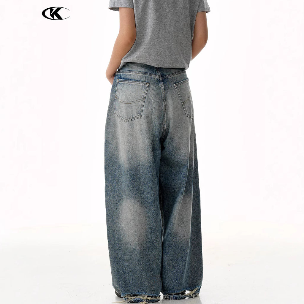 11KN Straight and Thin Three-dimensional Loose Jeans