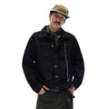 MADWITCH Retro Ruffian Handsome Bright Line Design Sense Chain Denim Jacket