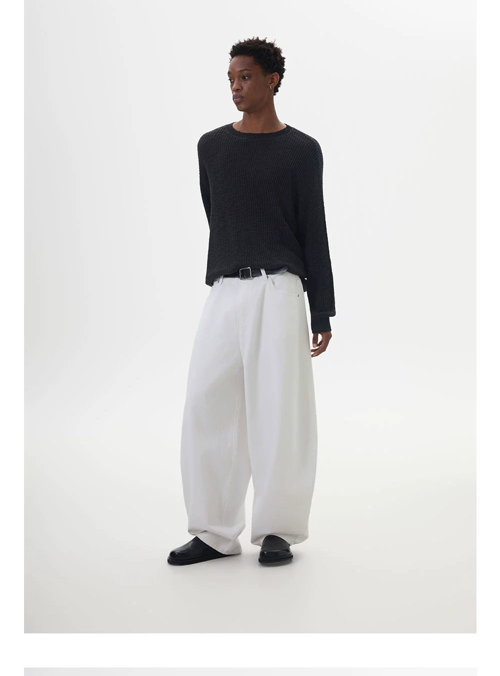 Anniehall Textured Slub Belly Yarn Sweater