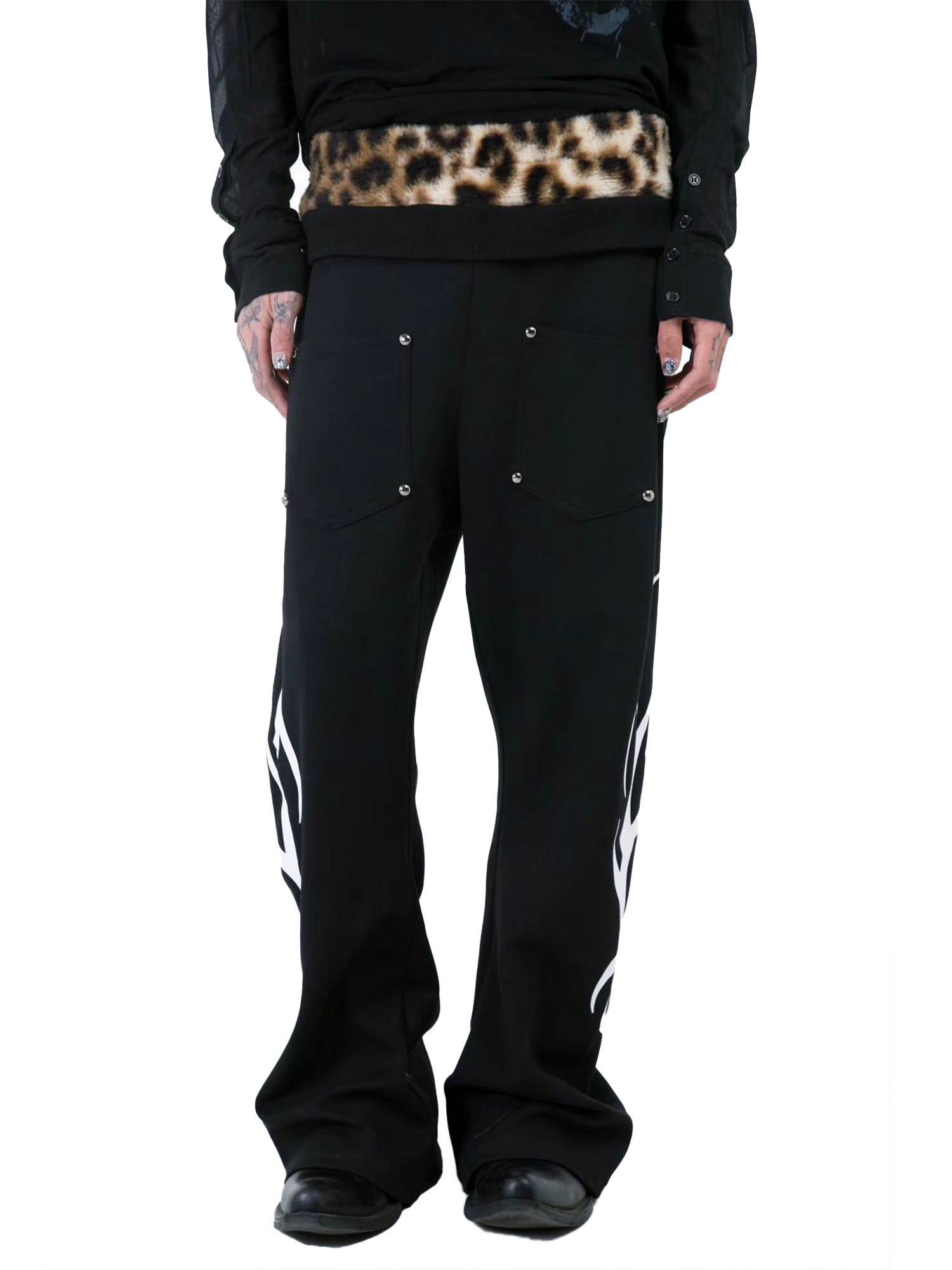 DETW 25ss * "Leopard Print"  Straight Machete Commuter Sweatpants