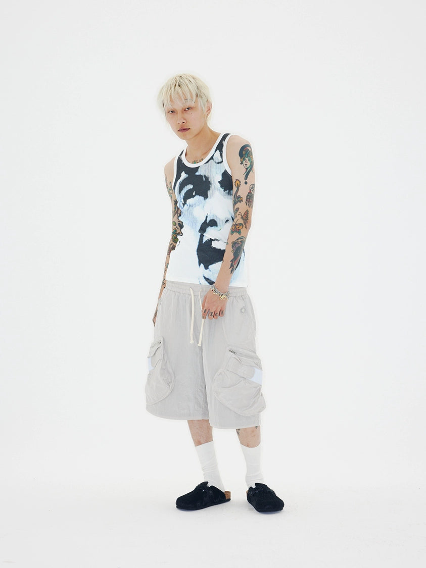 CHAI American Printed Ribbed Sleeveless Vest