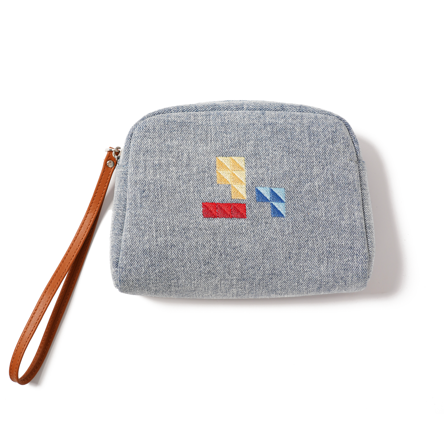 Momogigi Vintage Denim Love Embroidered Coin Bag