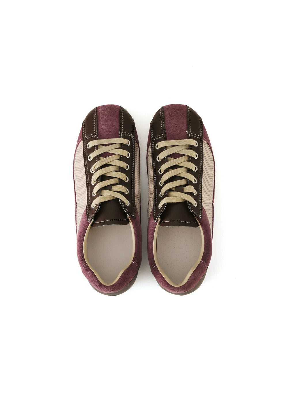 LIVINGTOWN Versatile Round Head Lace-up Color-matching Striped Casual Shoes
