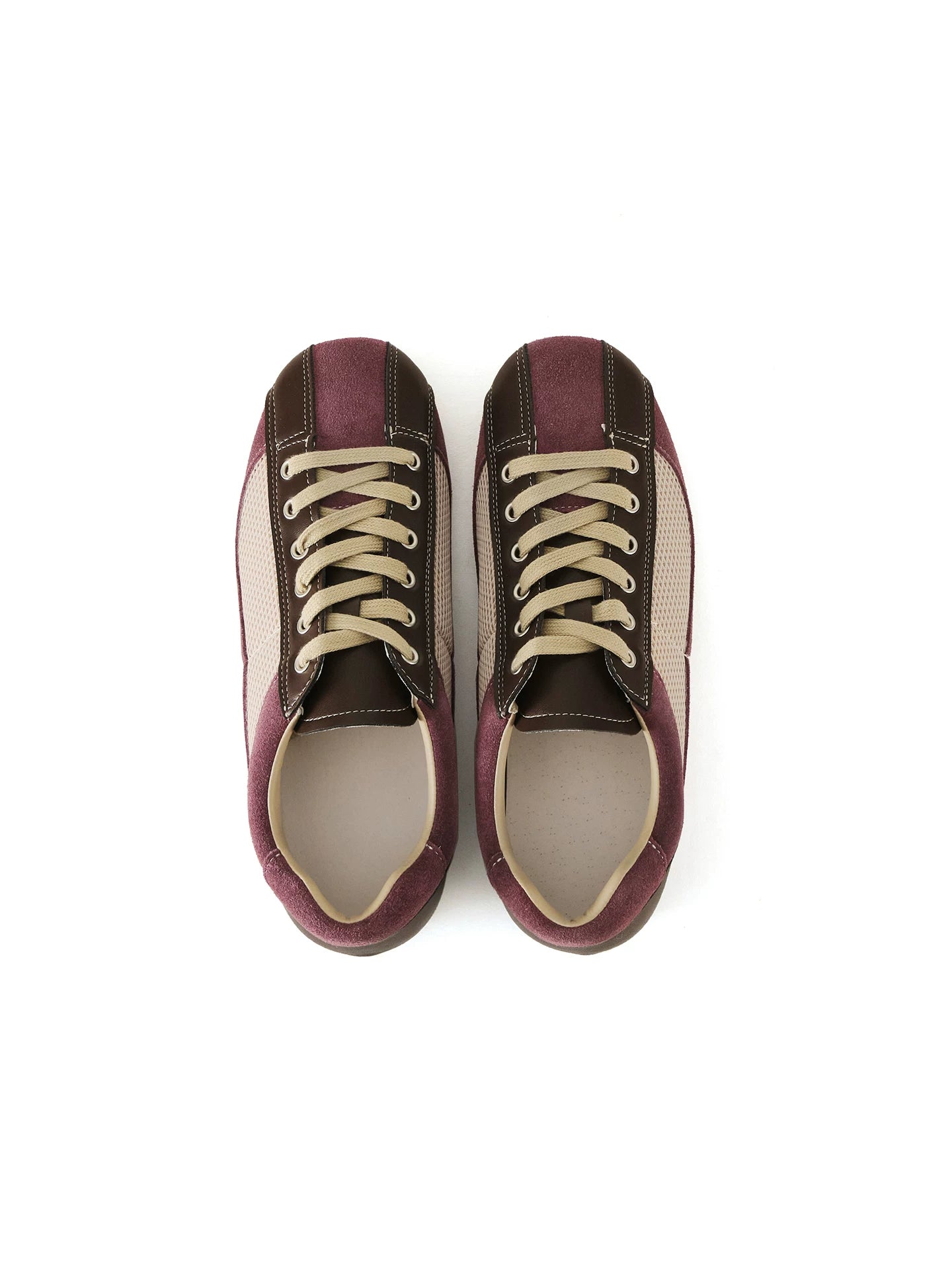 LIVINGTOWN Versatile Round Head Lace-up Color-matching Striped Casual Shoes