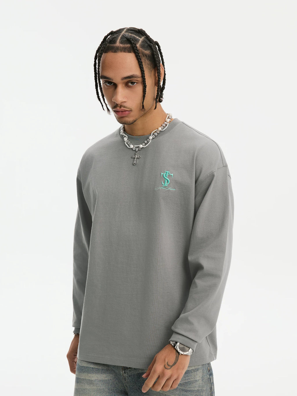 STK Hip Hop Embroidery LOGO Casual Long Sleeve