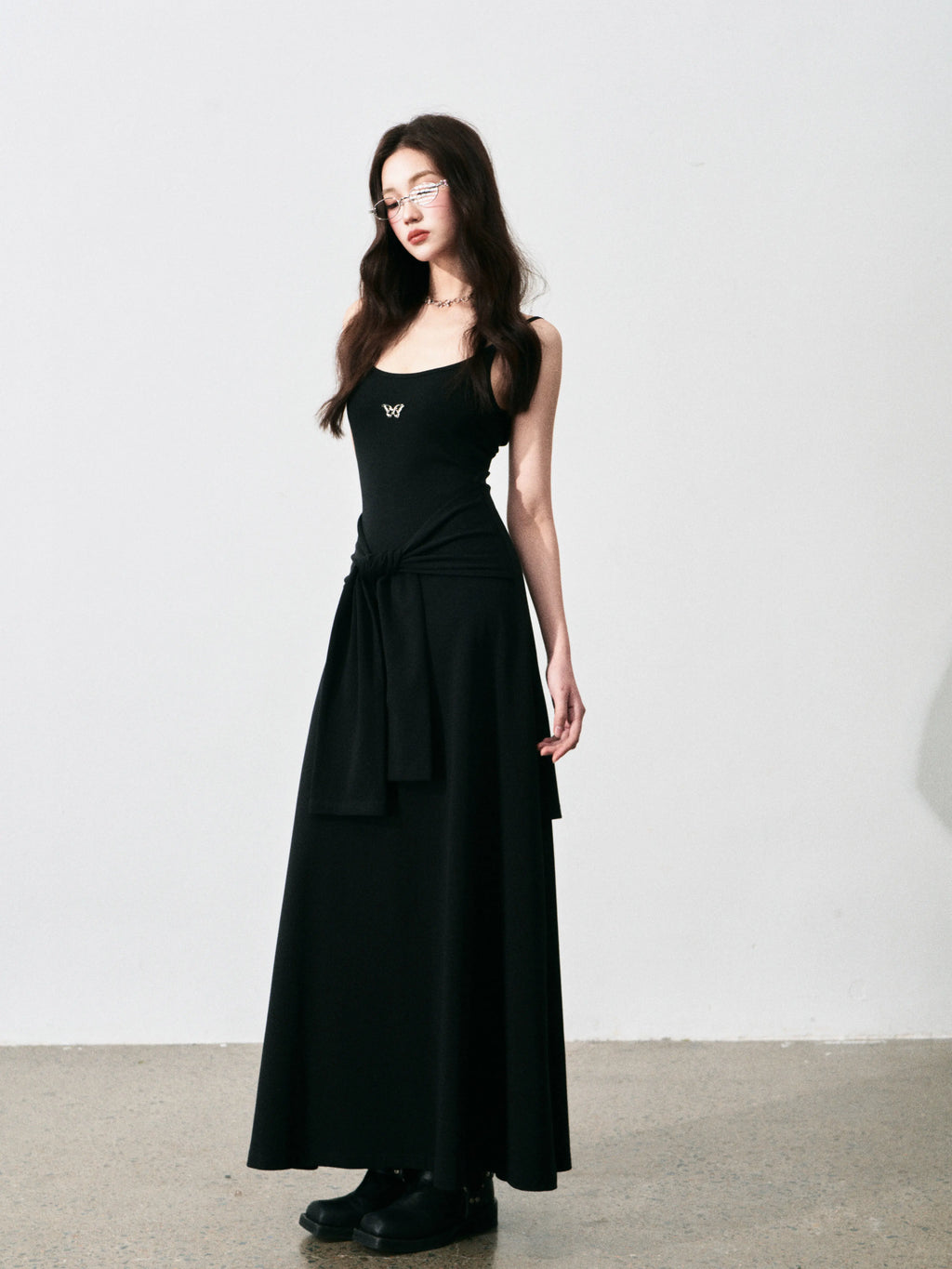 LULUSWINGS Fake Two-piece Sleeve Waist Suspender Dress