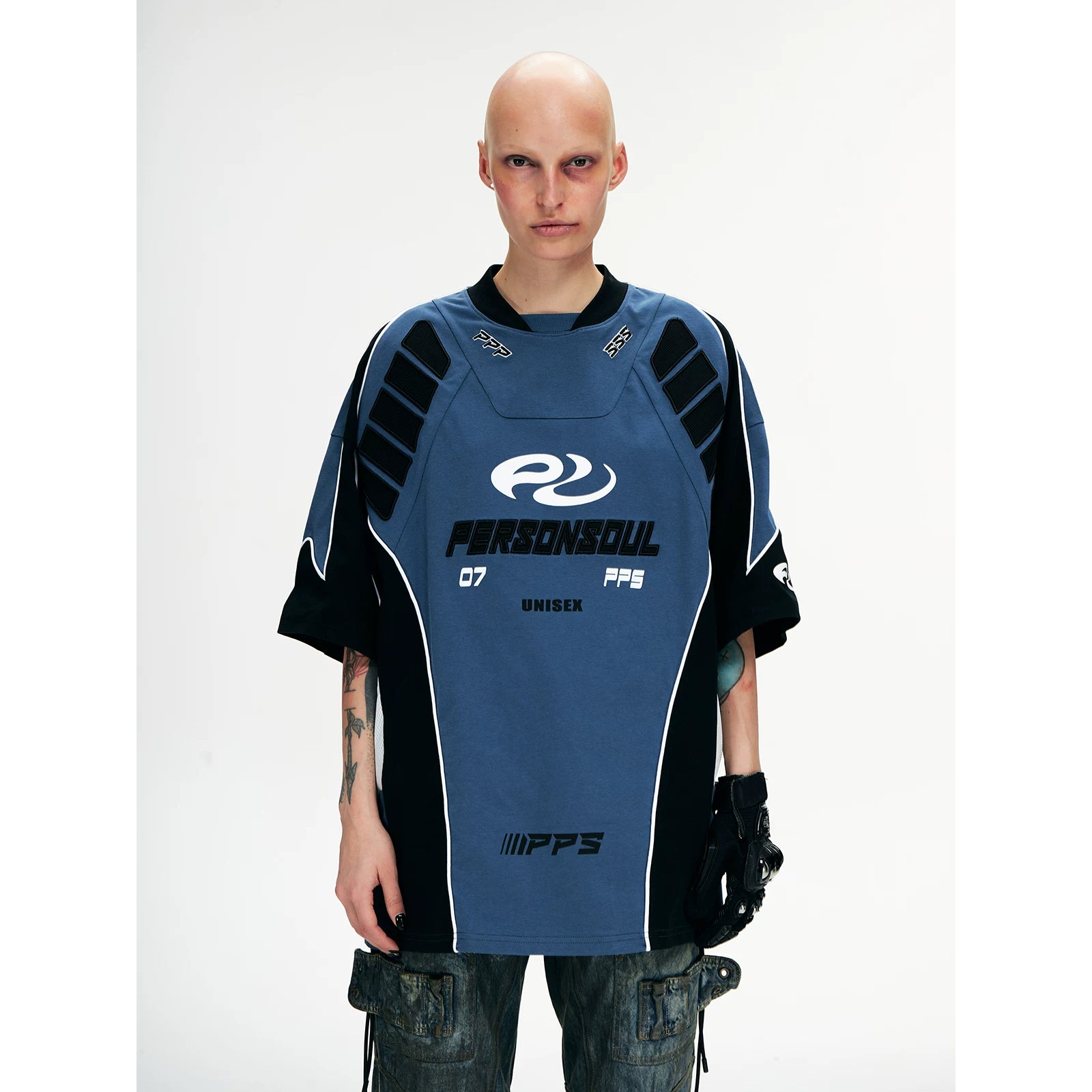 PERSONSOUL Embroidery Color Matching Sports Tee