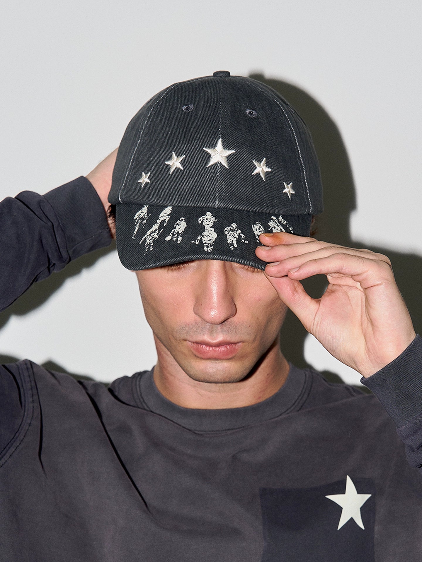 LIBERAFIT Embroidered Print Curved-brimmed Baseball Cap