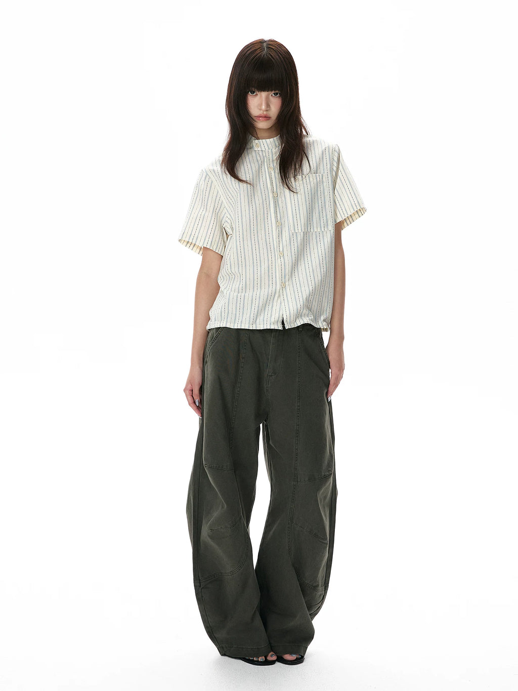 A PUEE Vintage Striped Loose Casual Tee