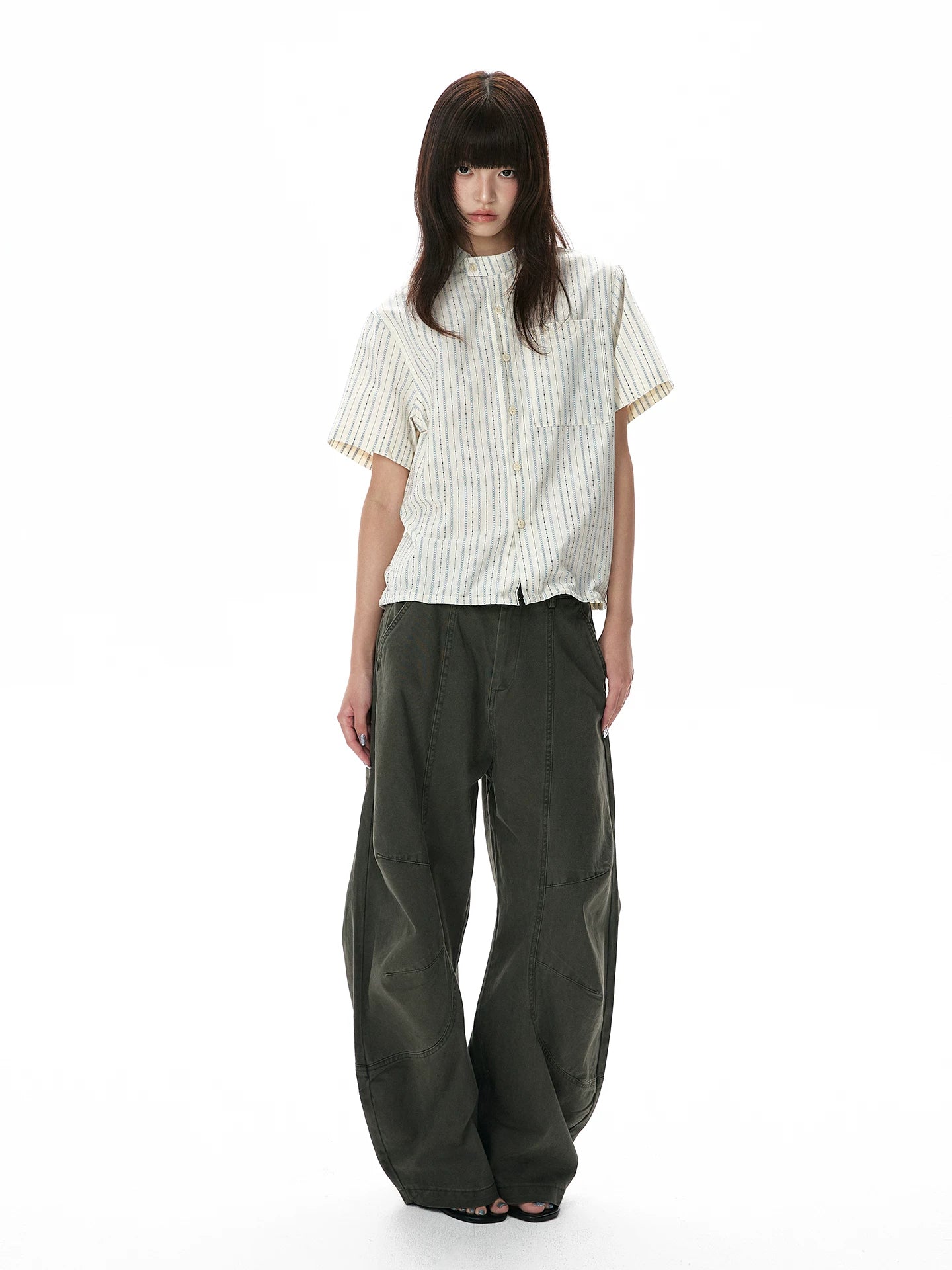 A PUEE Vintage Striped Loose Casual Tee