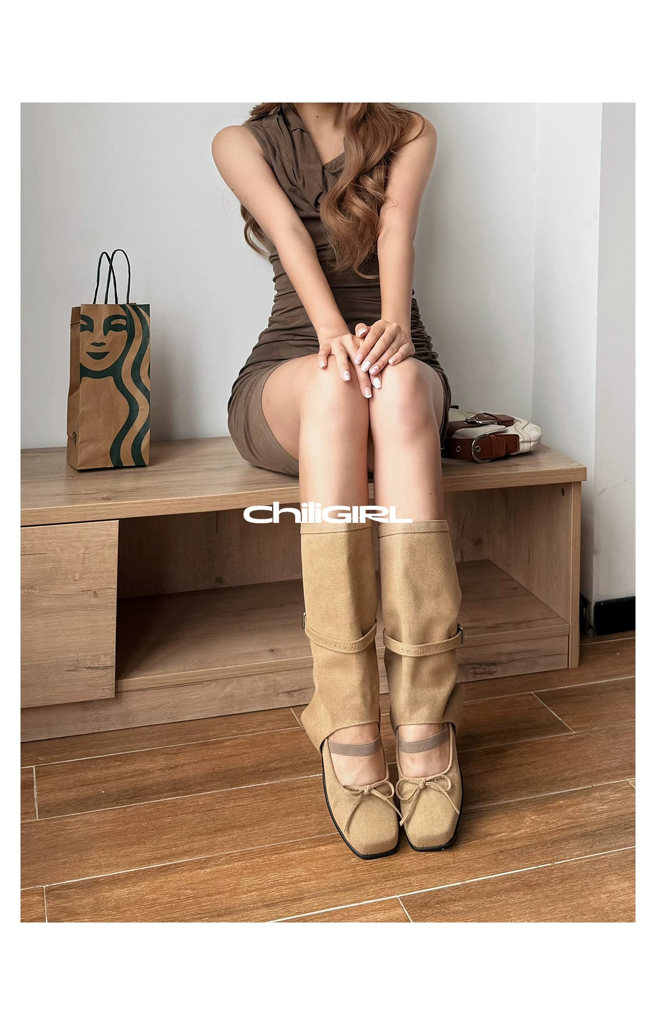 CHILIGIRL Ballet Splicing Hollow Breathable Boots