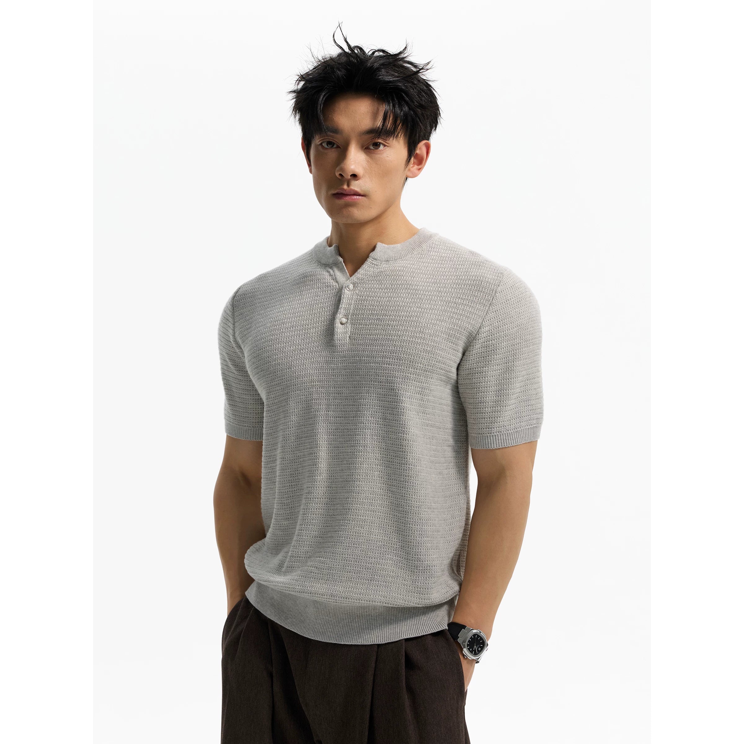 DAY NY Vintage Casual V-neck Front Shoulder Tee
