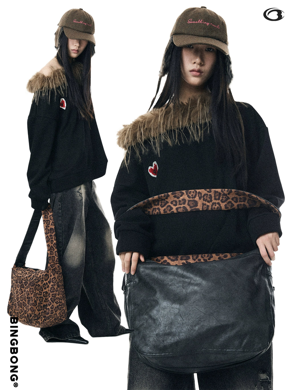 BINGBONG Vintage Large Capacity Slack Simple Shoulder Crossbody