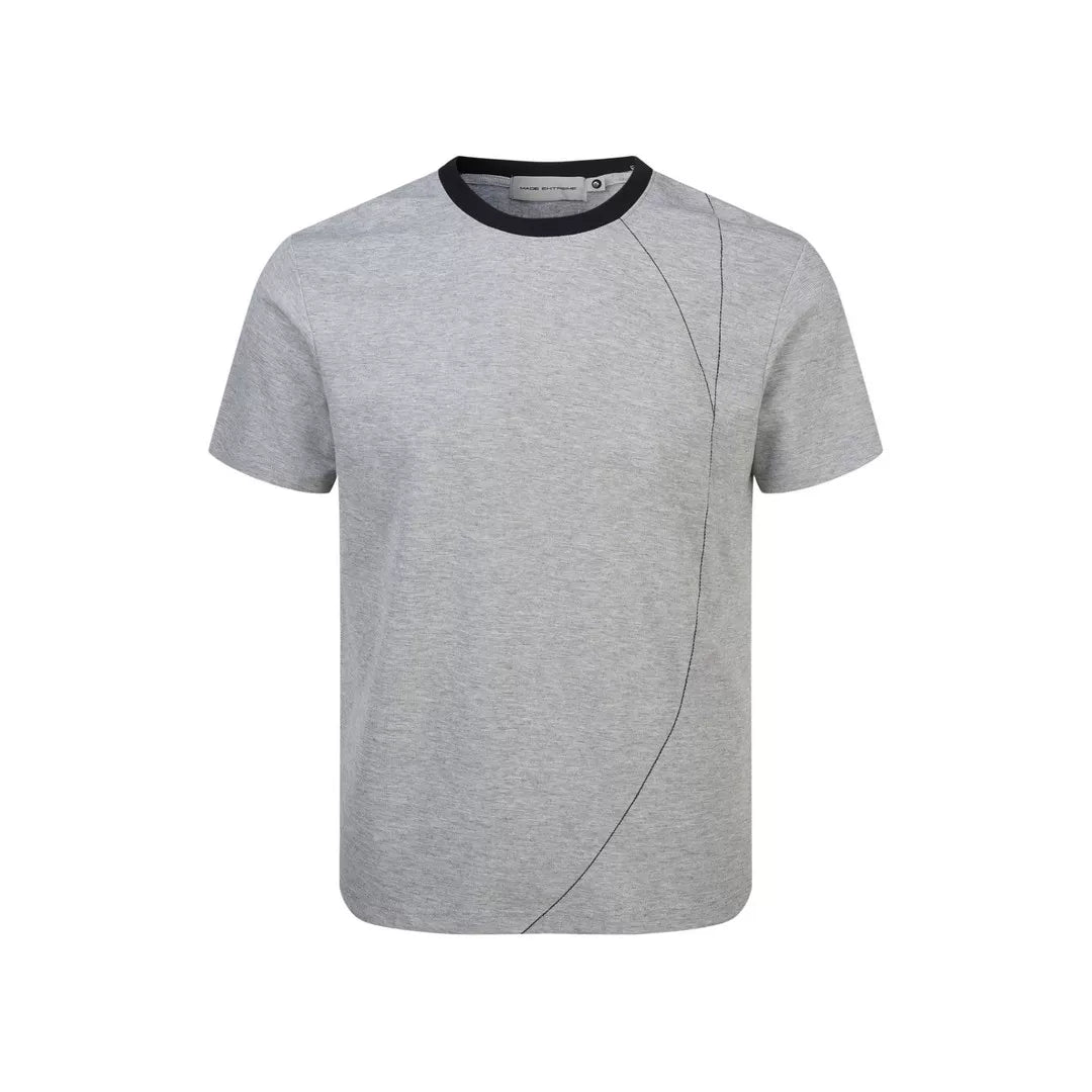 EME Contrasting Lines Casual Front Shoulder Tee