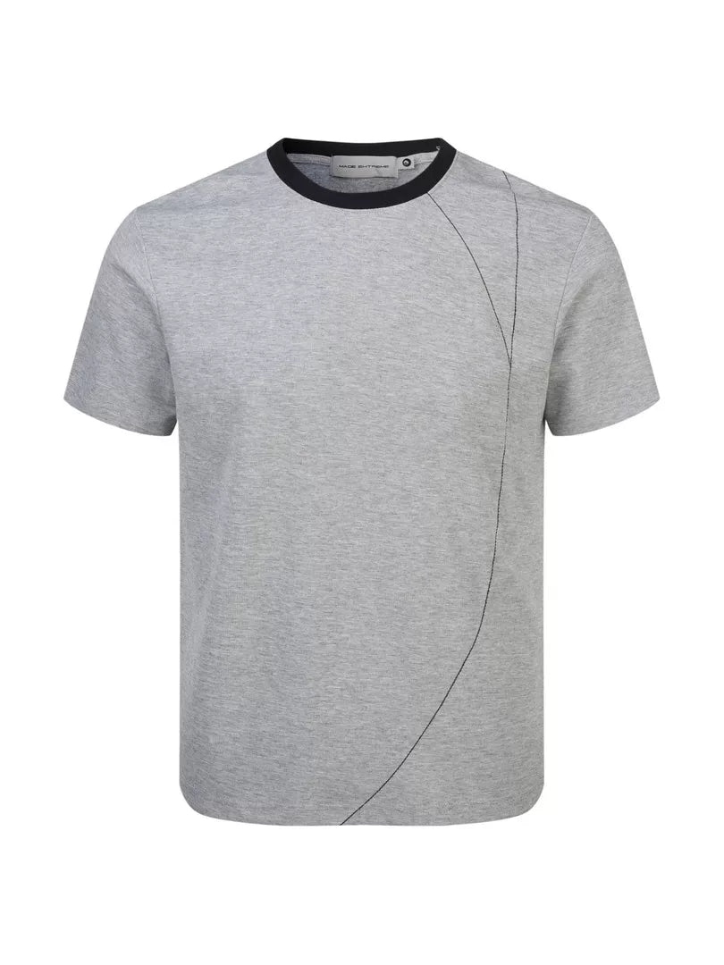 EME Contrasting Lines Casual Front Shoulder Tee