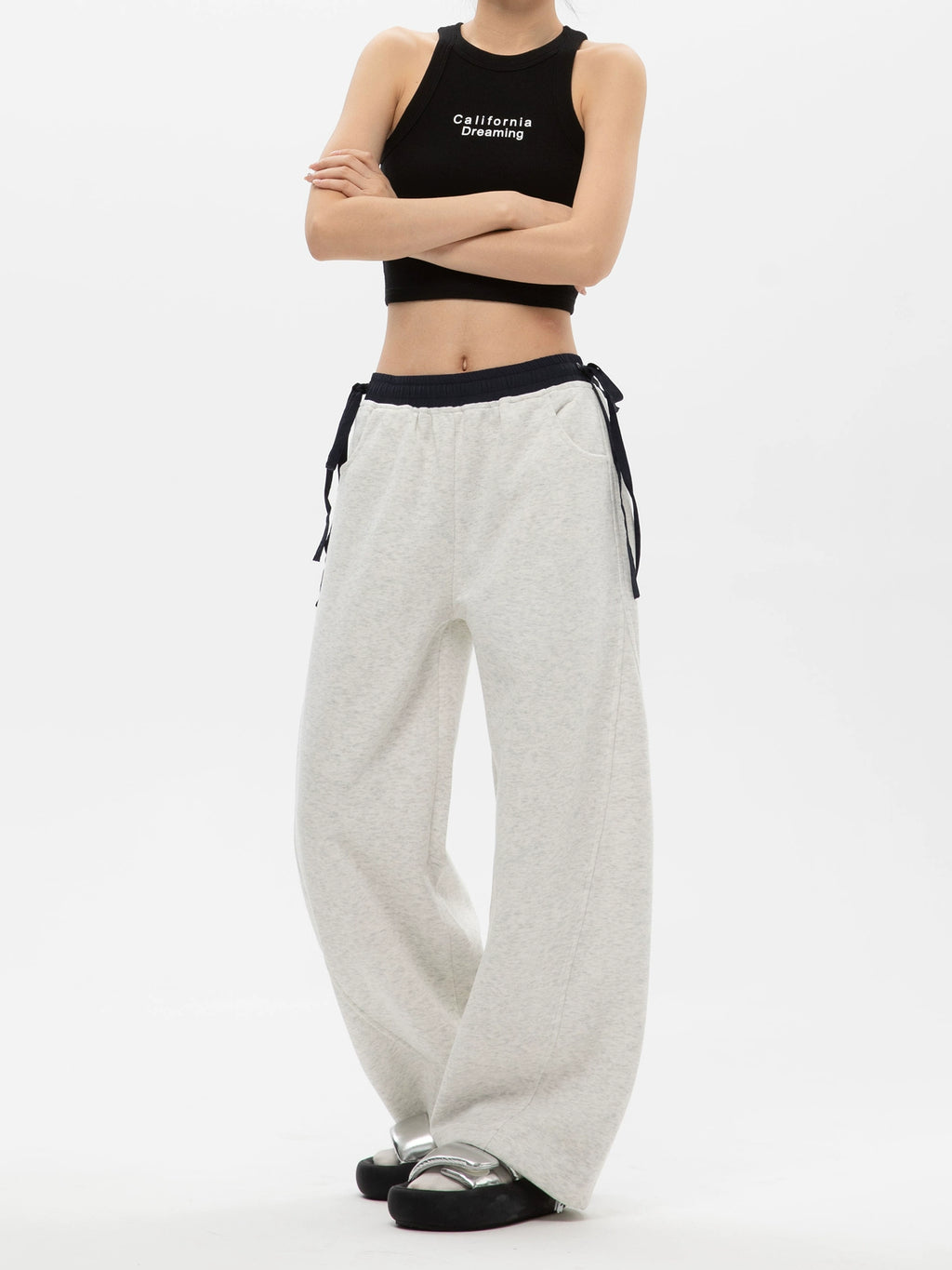 ICH MODE Loose Casual Straight Wide Leg Sweatpants