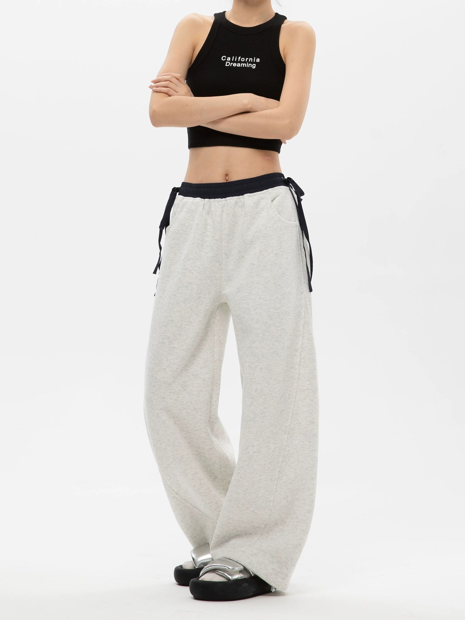 ICH MODE Loose Casual Straight Wide Leg Sweatpants