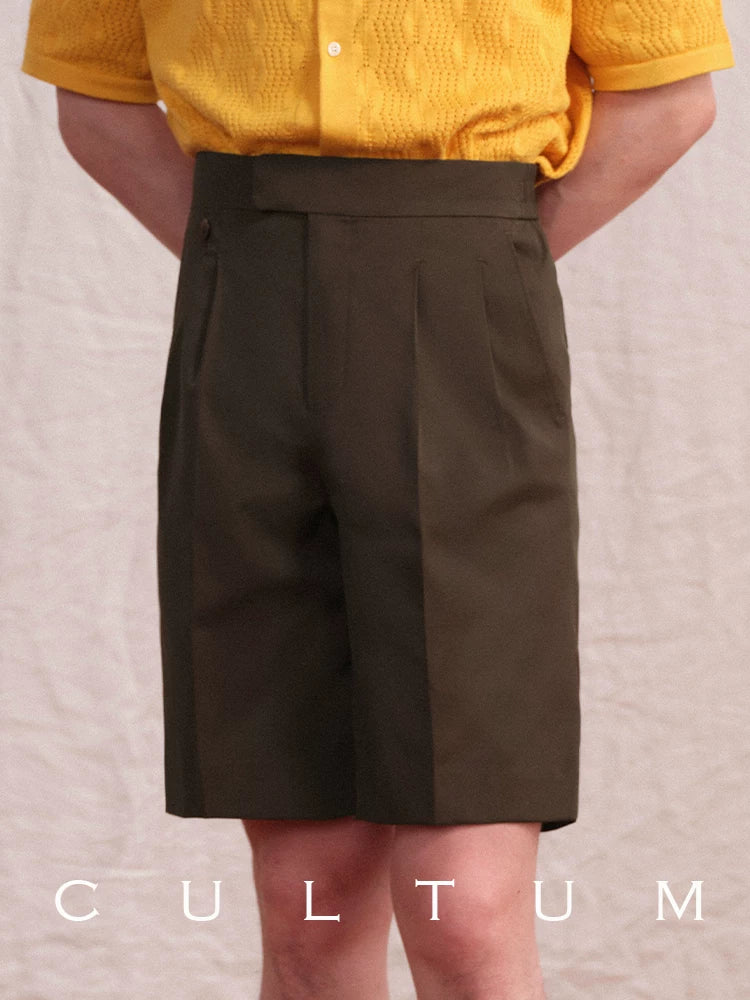 CULTUM Vintage High Waist Double-pleated Shorts