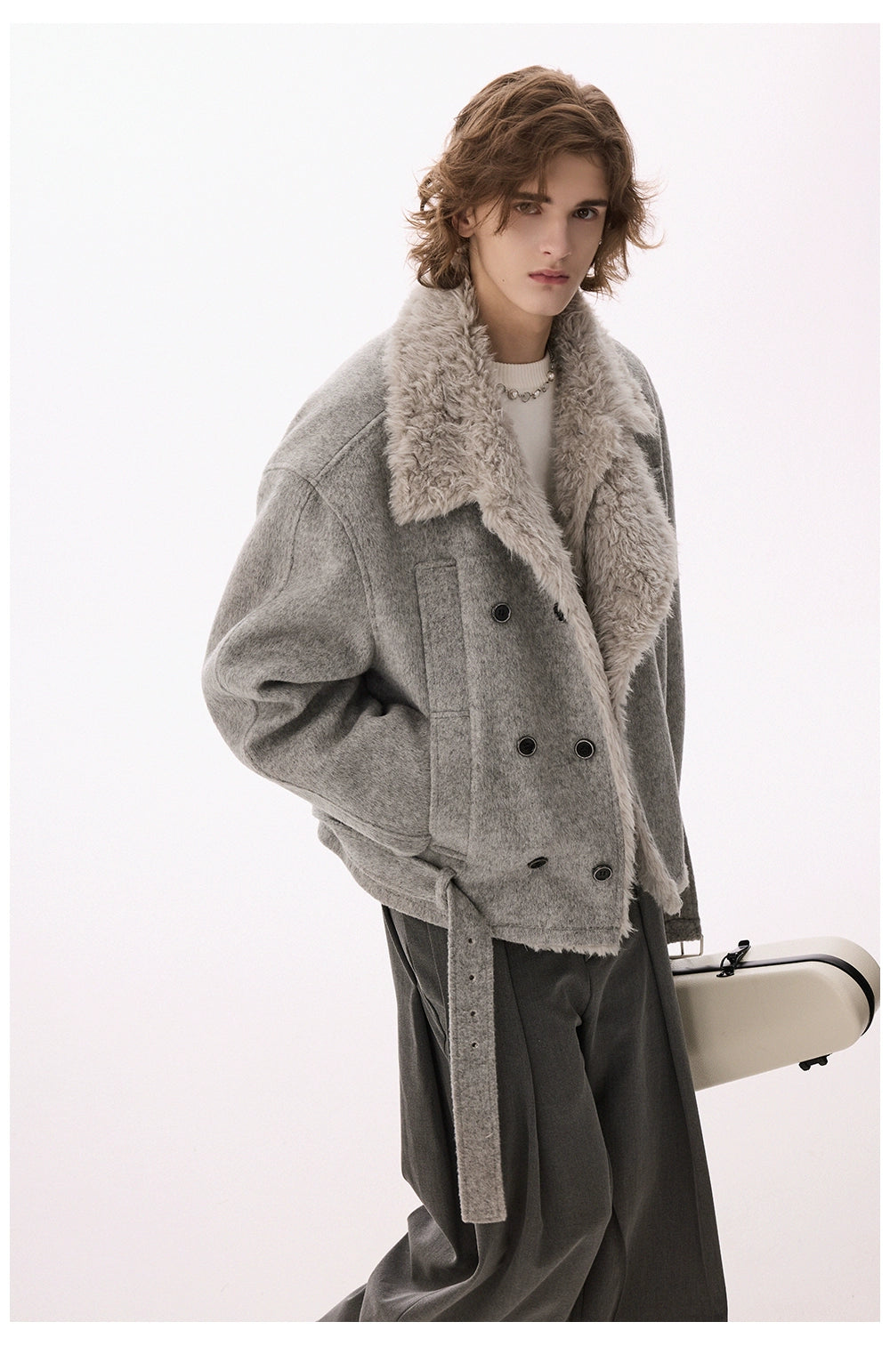 CHOR Double-breasted Thickened Tweed Jacket