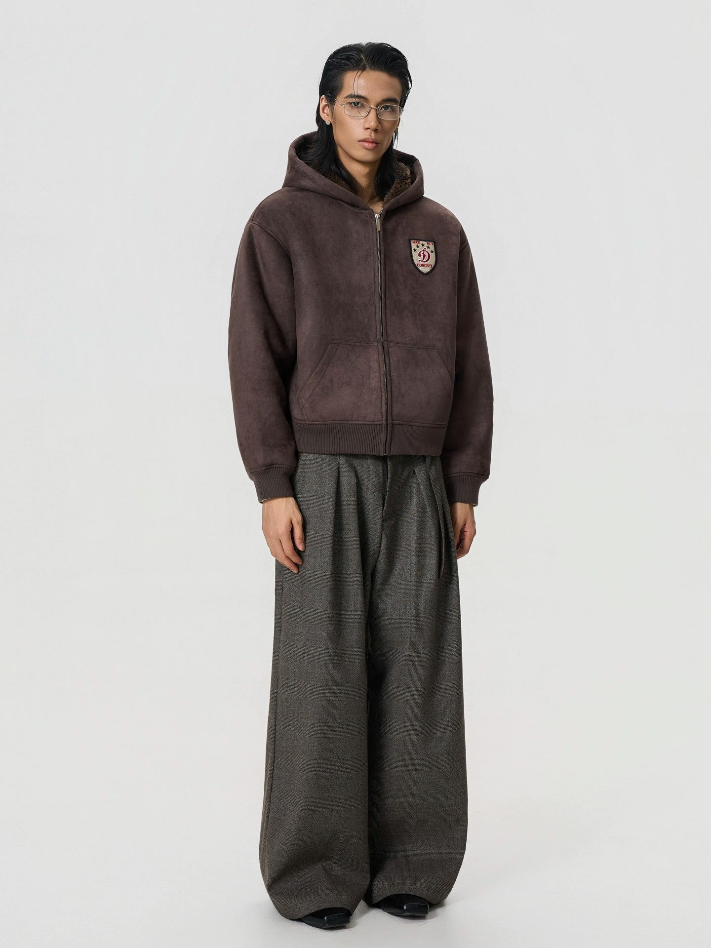 BTSG Vintage Suede Thickened Thermal Hooded Sweater