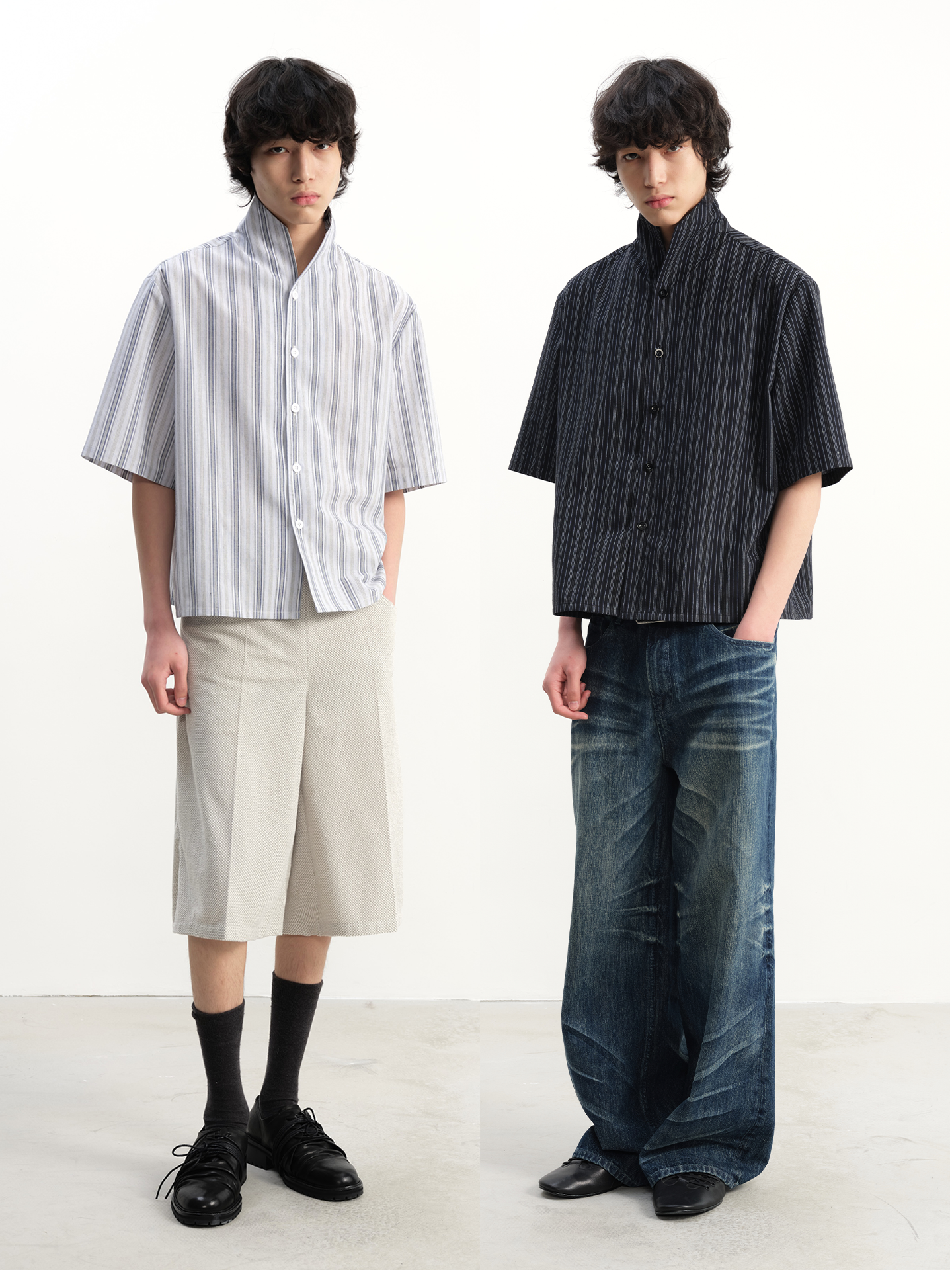 JCAESAR Striped Breathable Short-sleeved Shirt