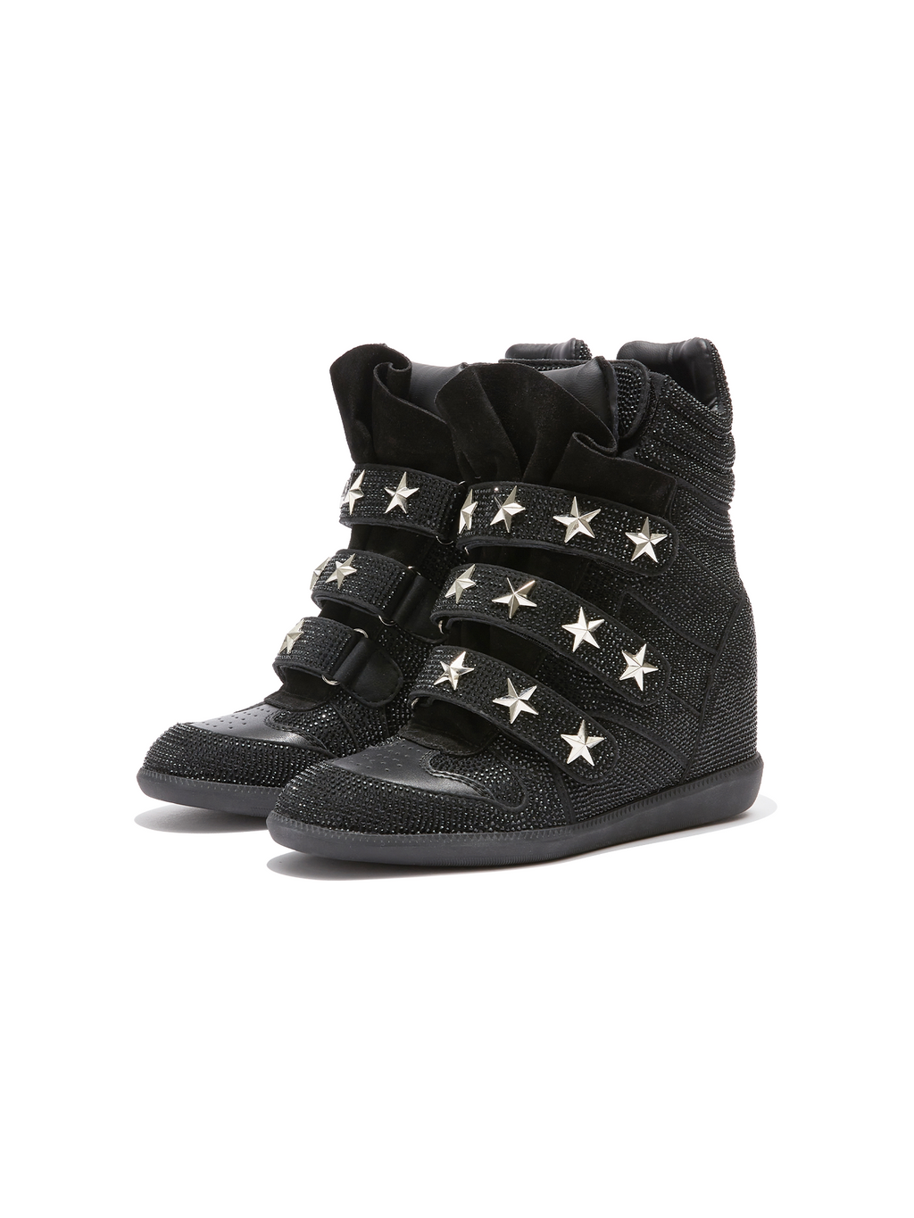 DETW Flash Diamond High-top Thick-soled Heightening Sports and Leisure Shoes