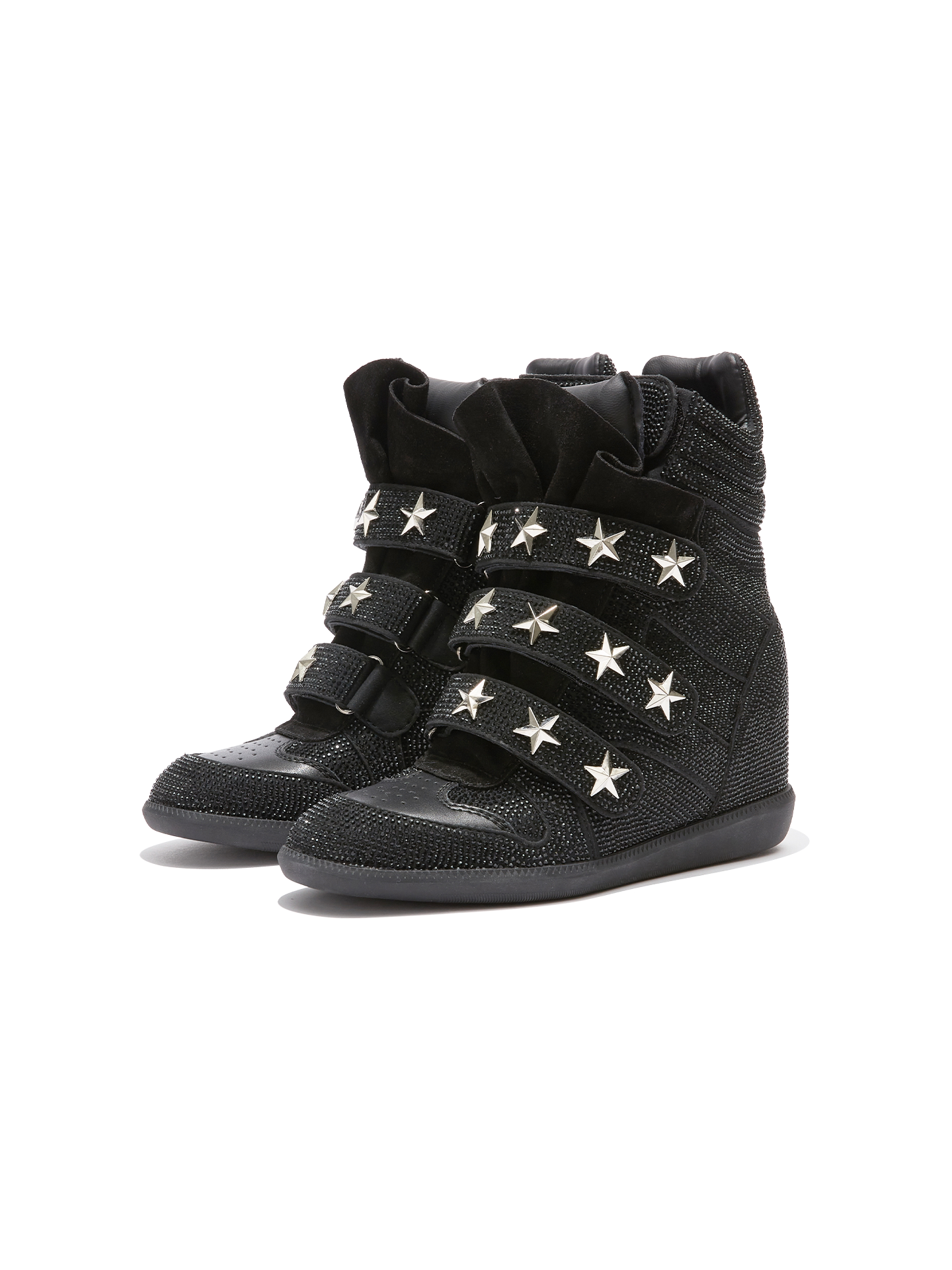 DETW Flash Diamond High-top Thick-soled Heightening Sports and Leisure Shoes