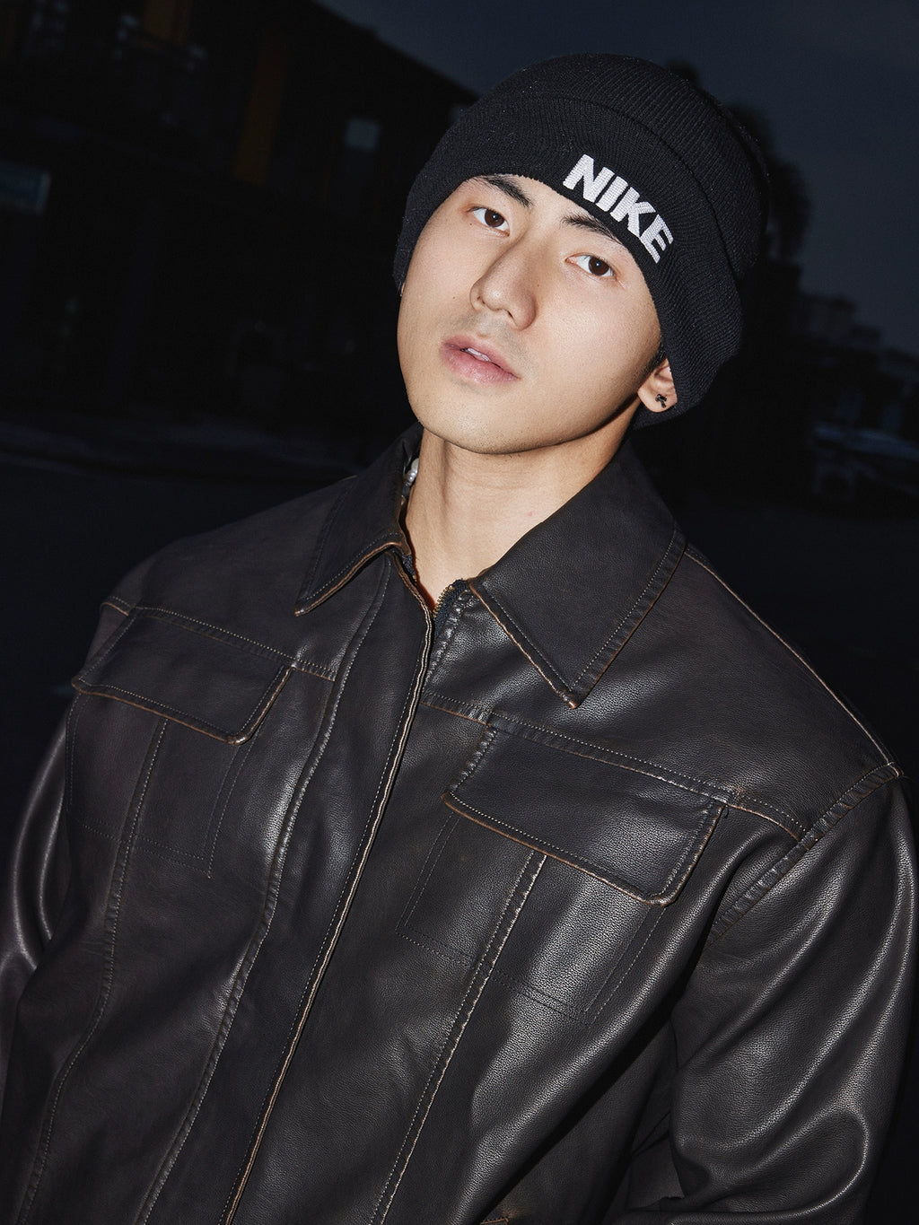 PAPASLILMONSTER Vintage Loose Leather Jacket