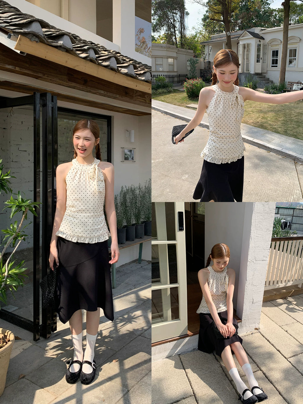 KANO Fungus Edge Waist Polka Dot Neck Sling