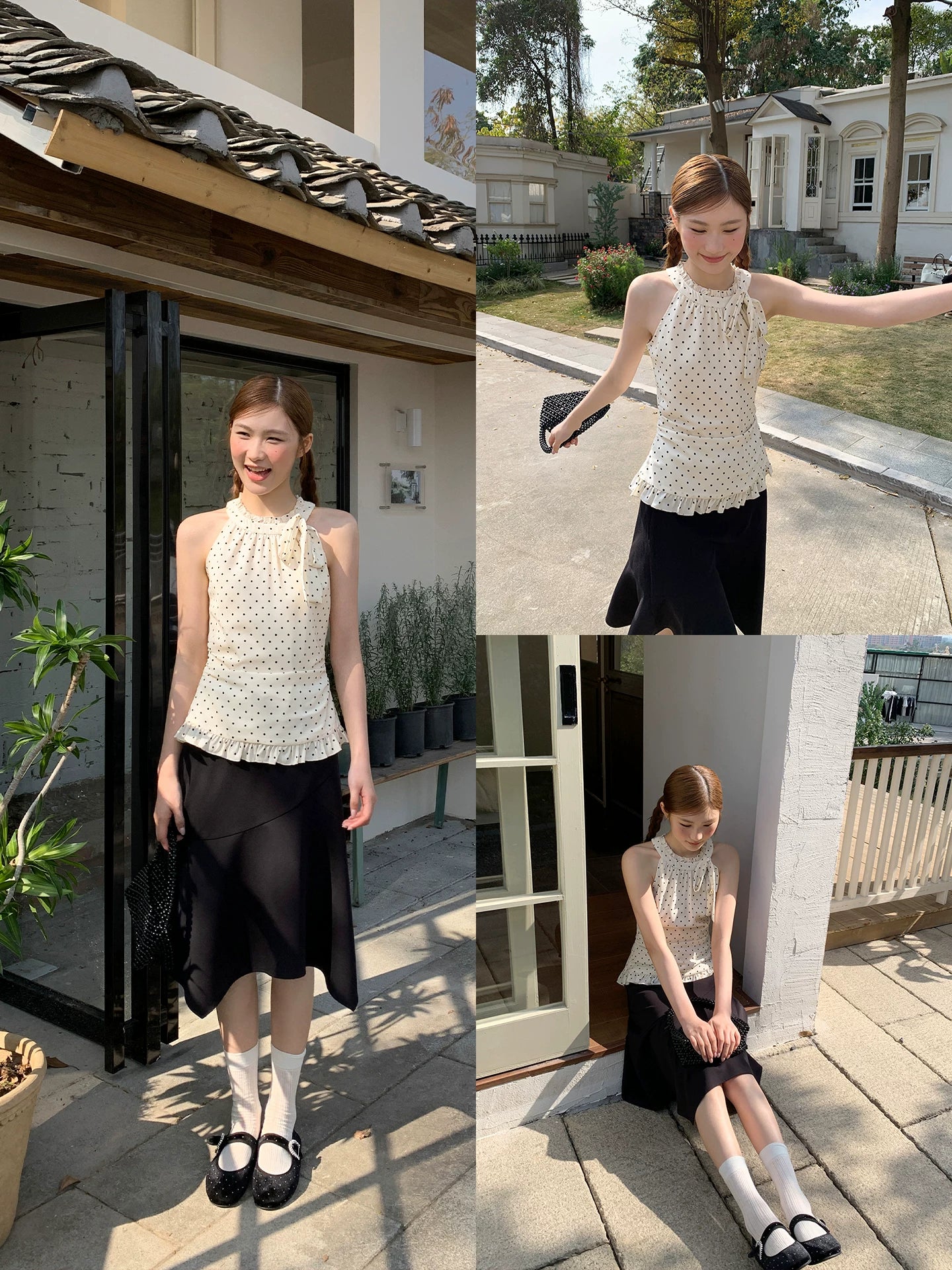 KANO Fungus Edge Waist Polka Dot Neck Sling