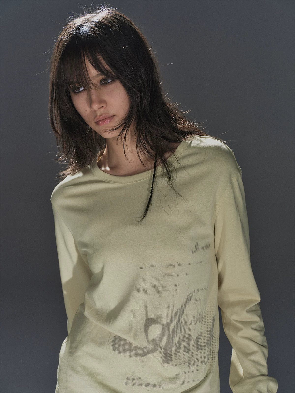 WearAndtear Light and Drape Letter Print Long Sleeve