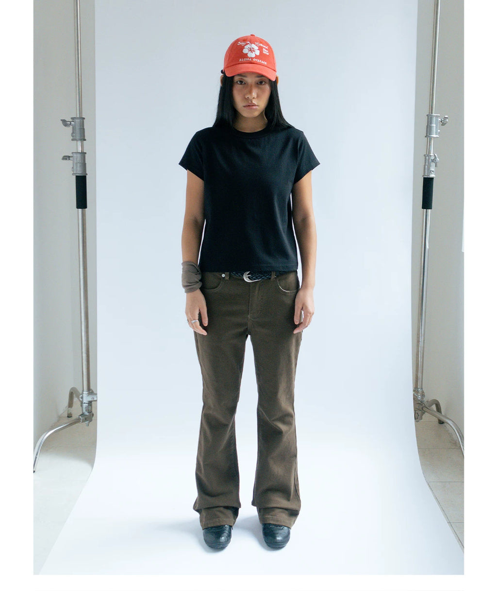 FUNKYFUN Front Shoulder Simple Loose Tee