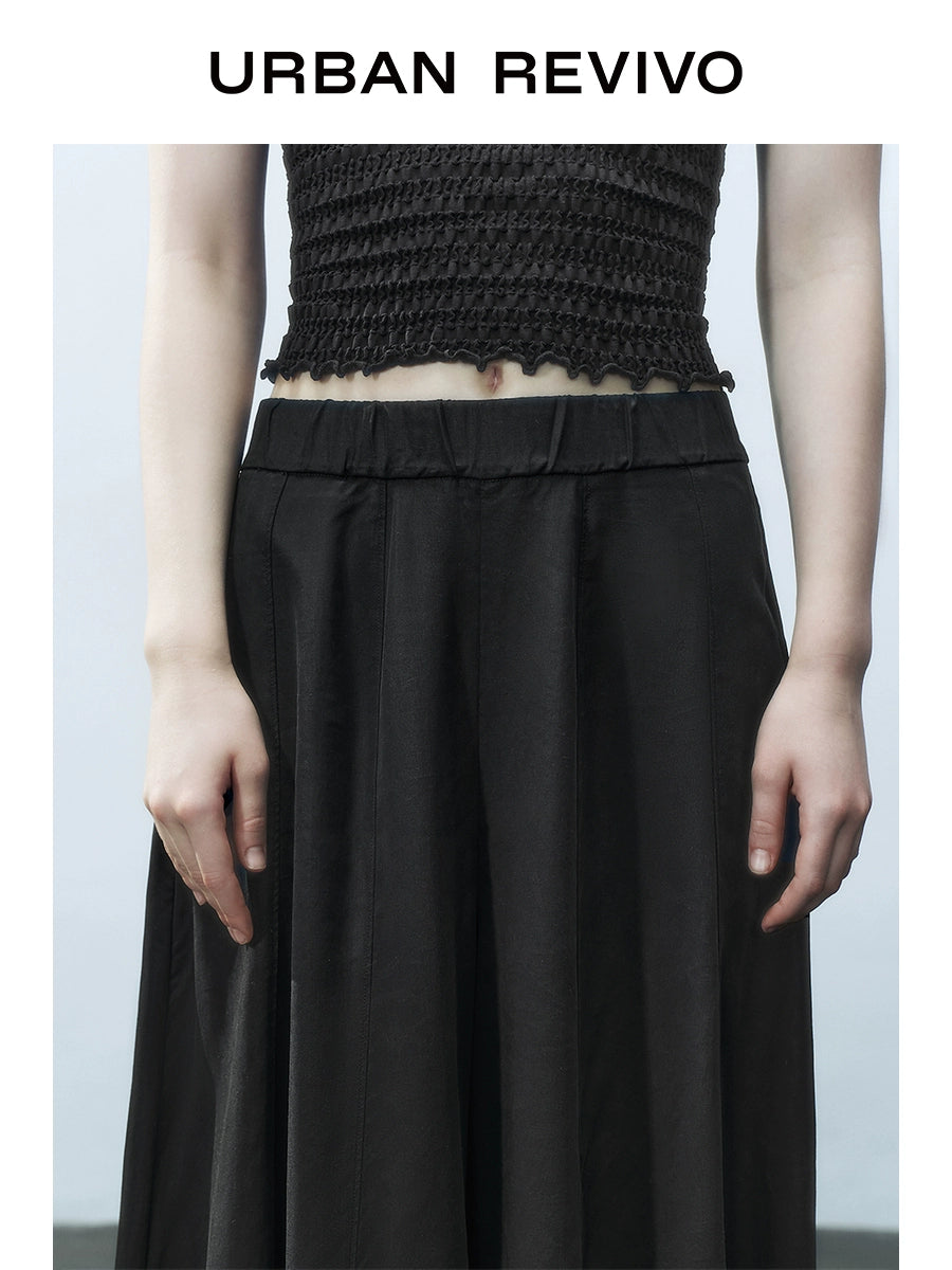 URBAN REVIVO Wave Style Vertical Super Loose Versatile Wide Leg Pants