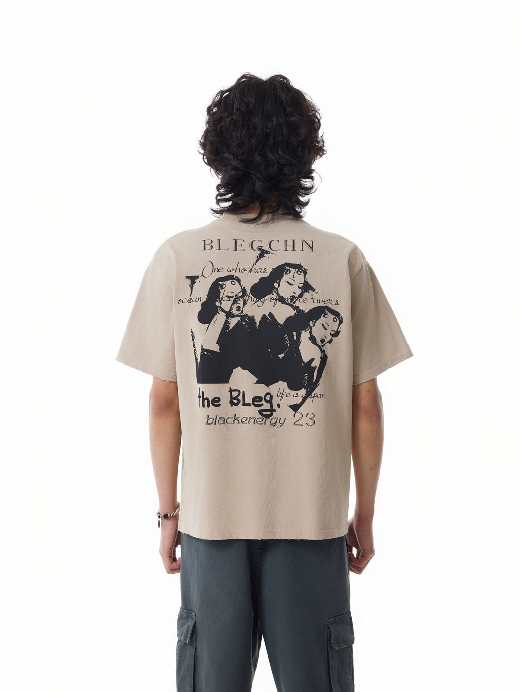 BTSG Vintage Printed Short Wide Tee