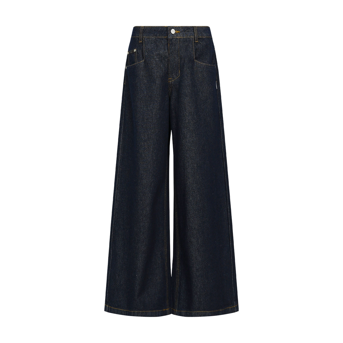 FUNKYFUN Open Stitch Loose Straight Jeans