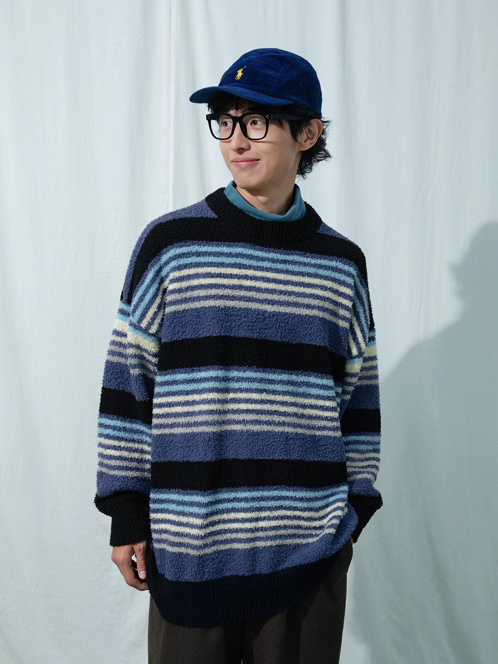 Mentmate Vintage Soft Waxy Contrast Striped Sweater