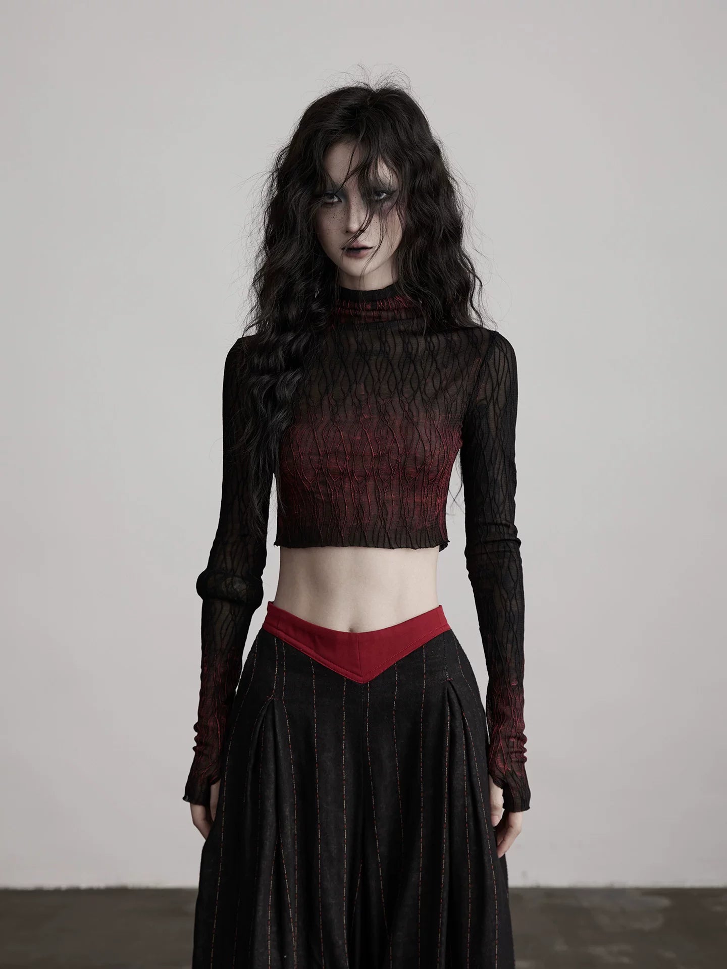 INDULGE Gradual Change Net Lace Short Long Sleeve