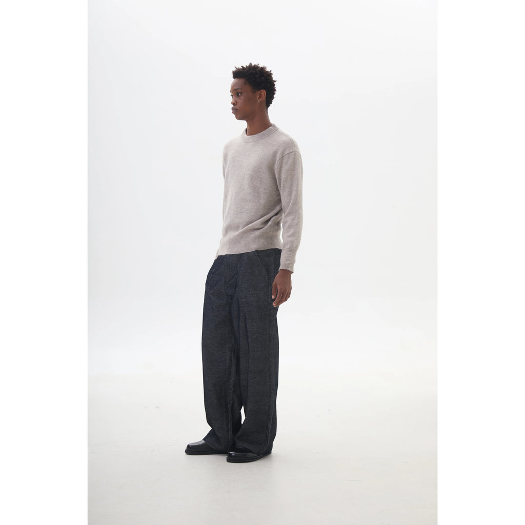 Anniehall Neckline Long Thread Sweater Knitted Sweater