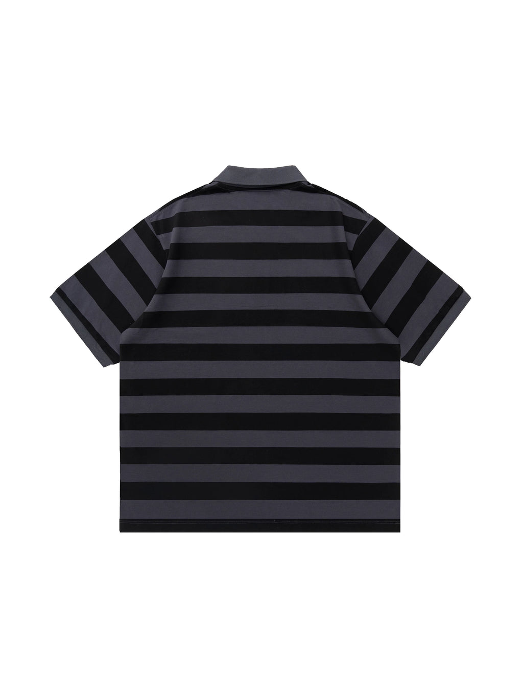 BENT IDEA Wide Stripe Embroidered Polo Shirt Tee