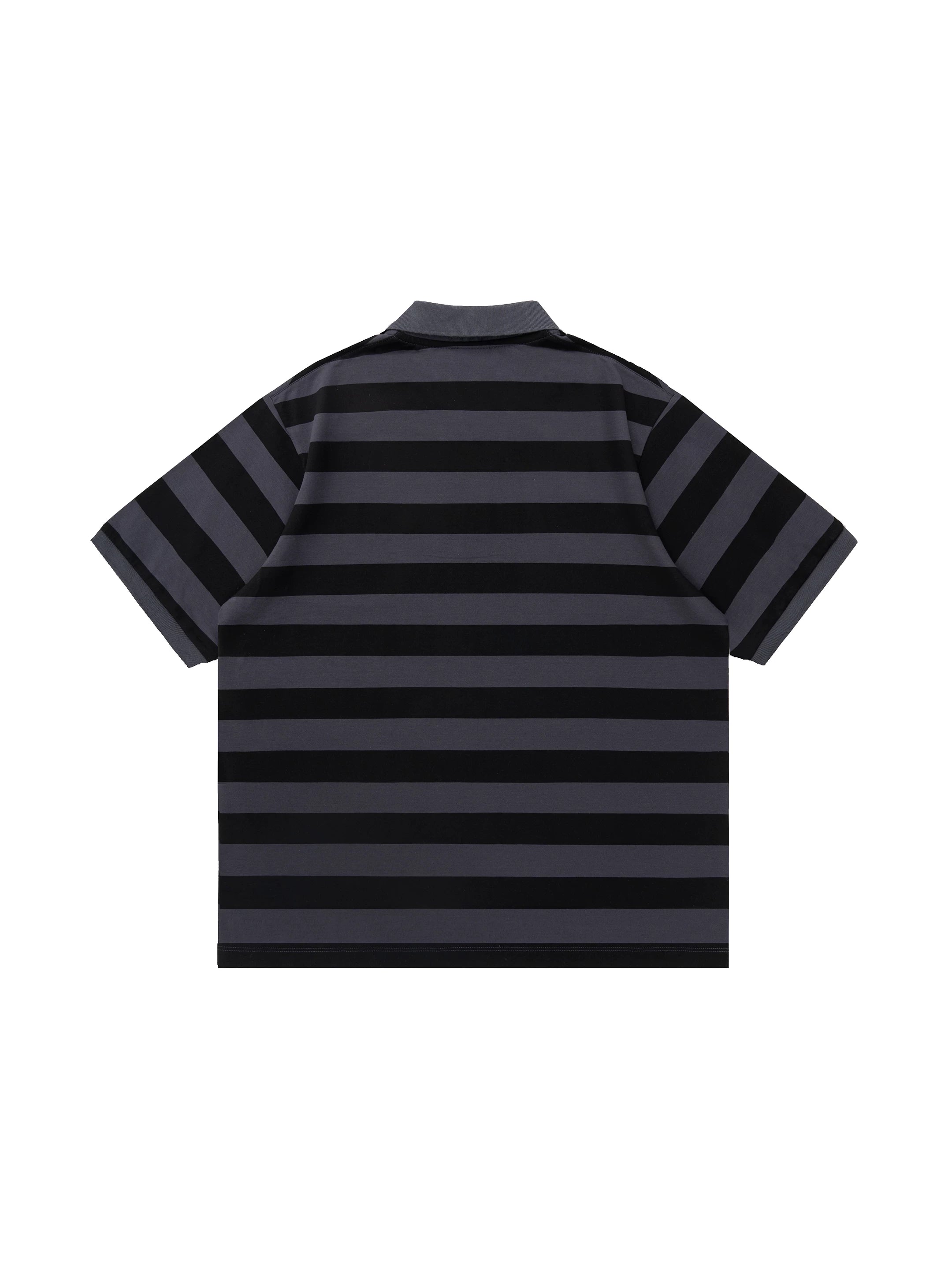 BENT IDEA Wide Stripe Embroidered Polo Shirt Tee