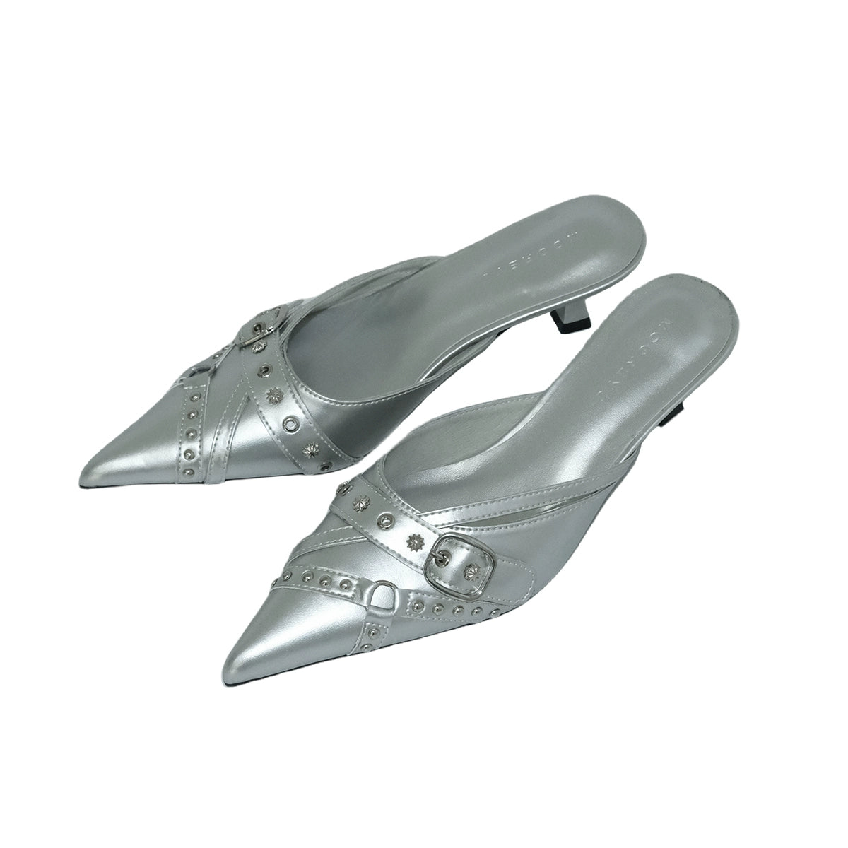 Mooreyu Pointed Leather Bag Head Stilettos