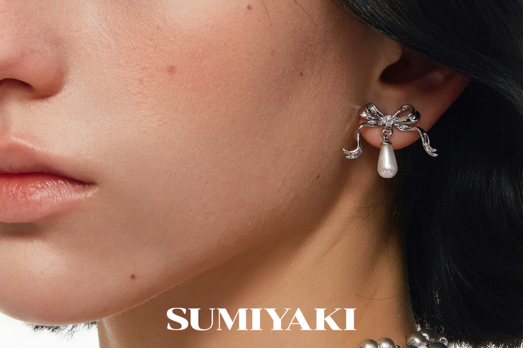 SUMIYAKI Exquisite Bow Pearl Earrings