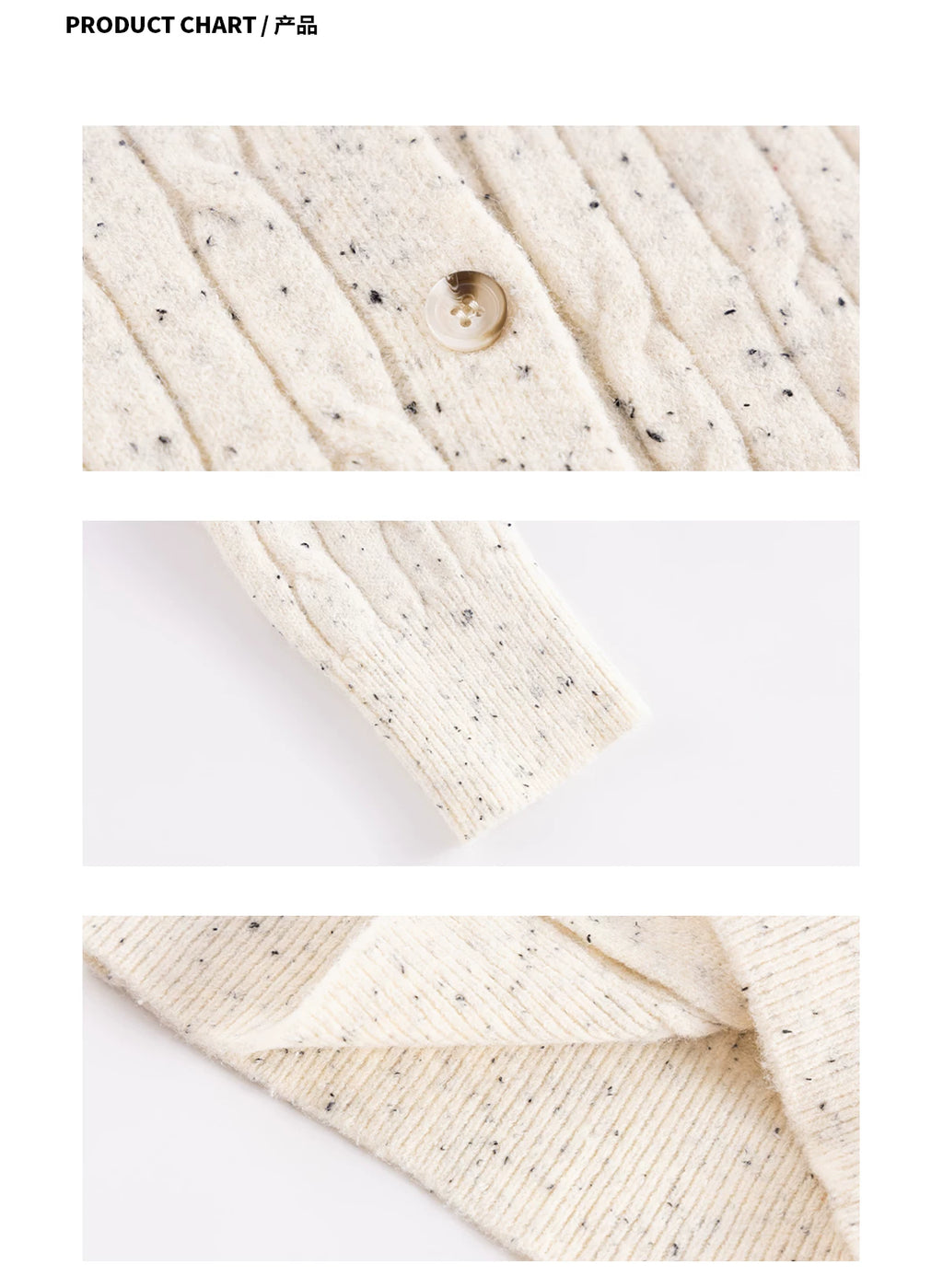 Ariseism Vintage Bear Crew Neck Knitted Cardigan Sweater