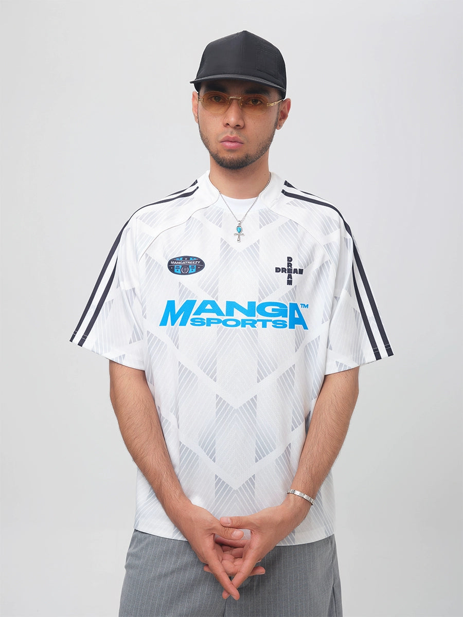 ComicTree Gradual Change Striped Football Jersey