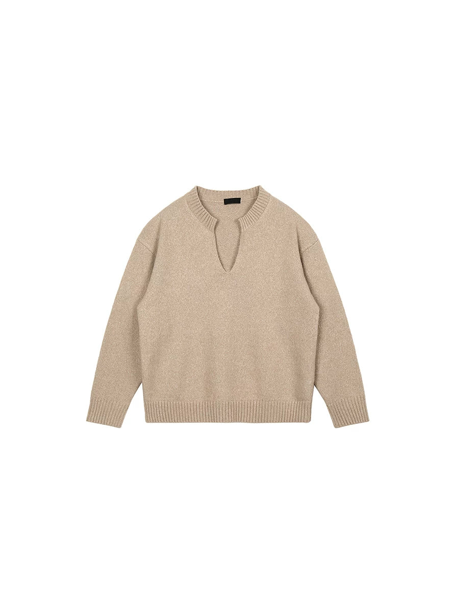 Plus No Logo V Neck Soft and Warm Knitting Shirt