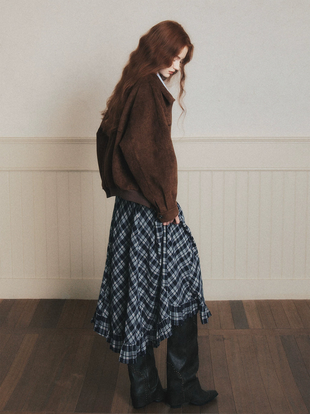 LULUSWINGS Vintage College Plaid A-shaped Skirt