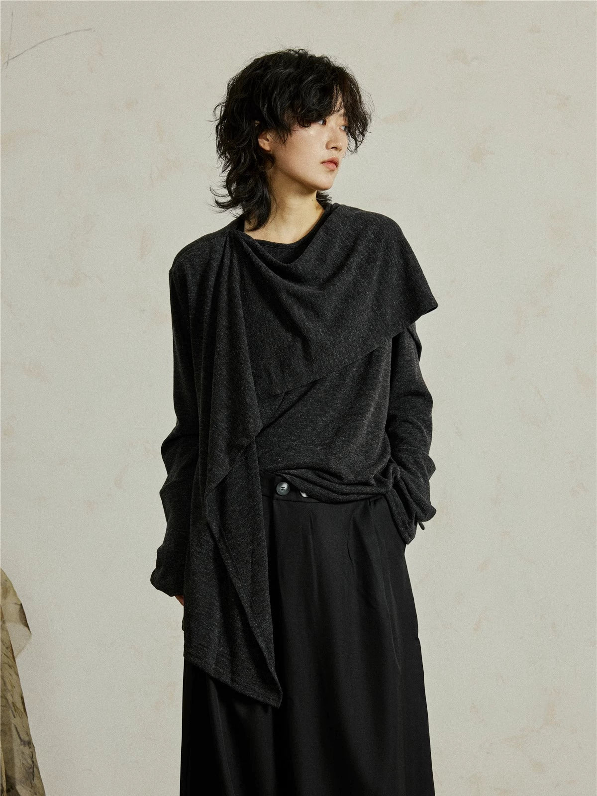 SUNYVONNE Irregular Deconstruction Knitted Long Sleeves