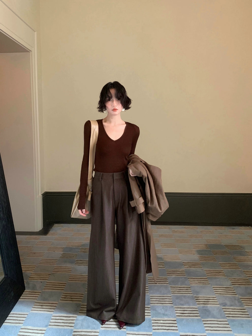 KELIFAN Vintage Loose Straight Wide Leg Pants