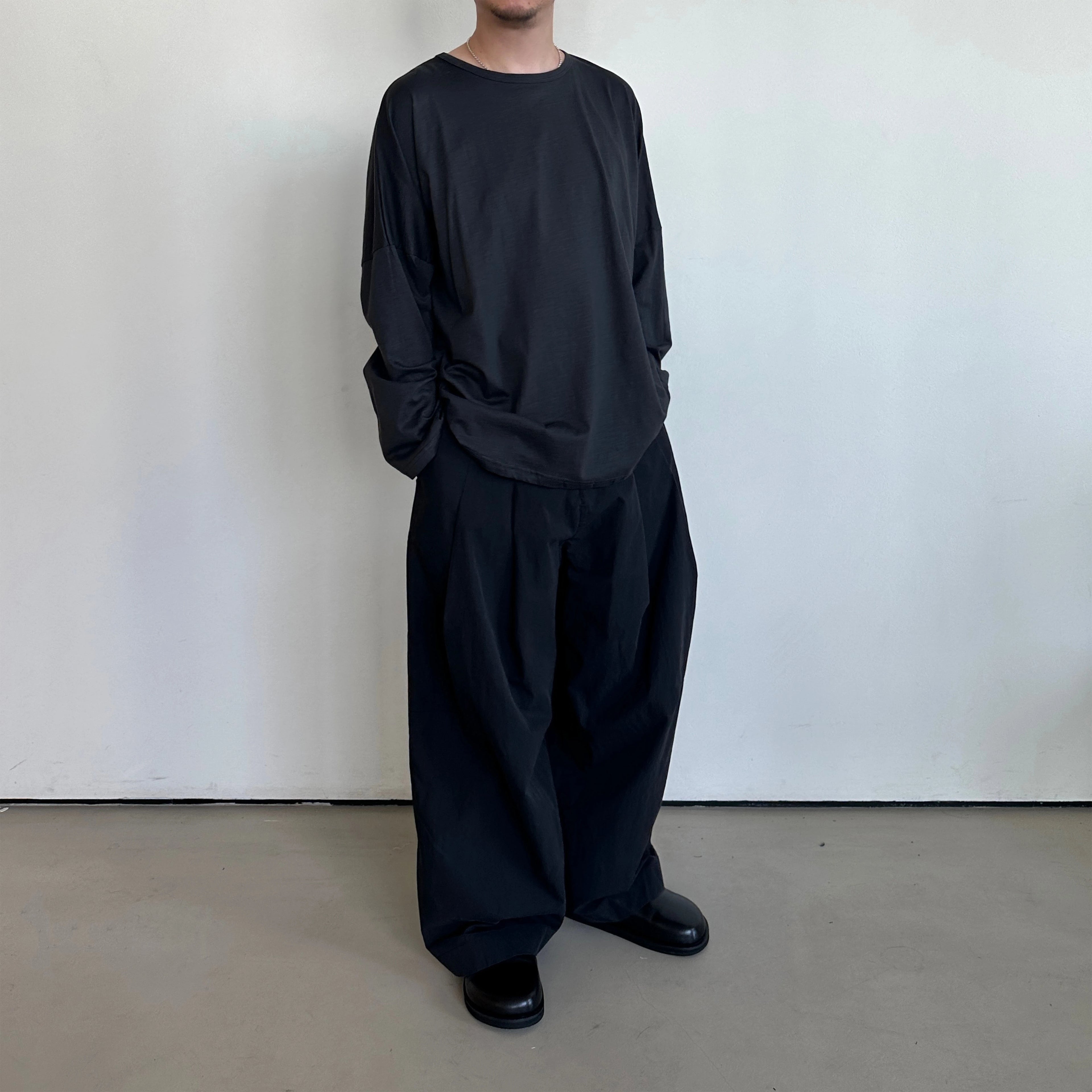 Anniehall Casual Versatile One-Word Collar Long Sleeve