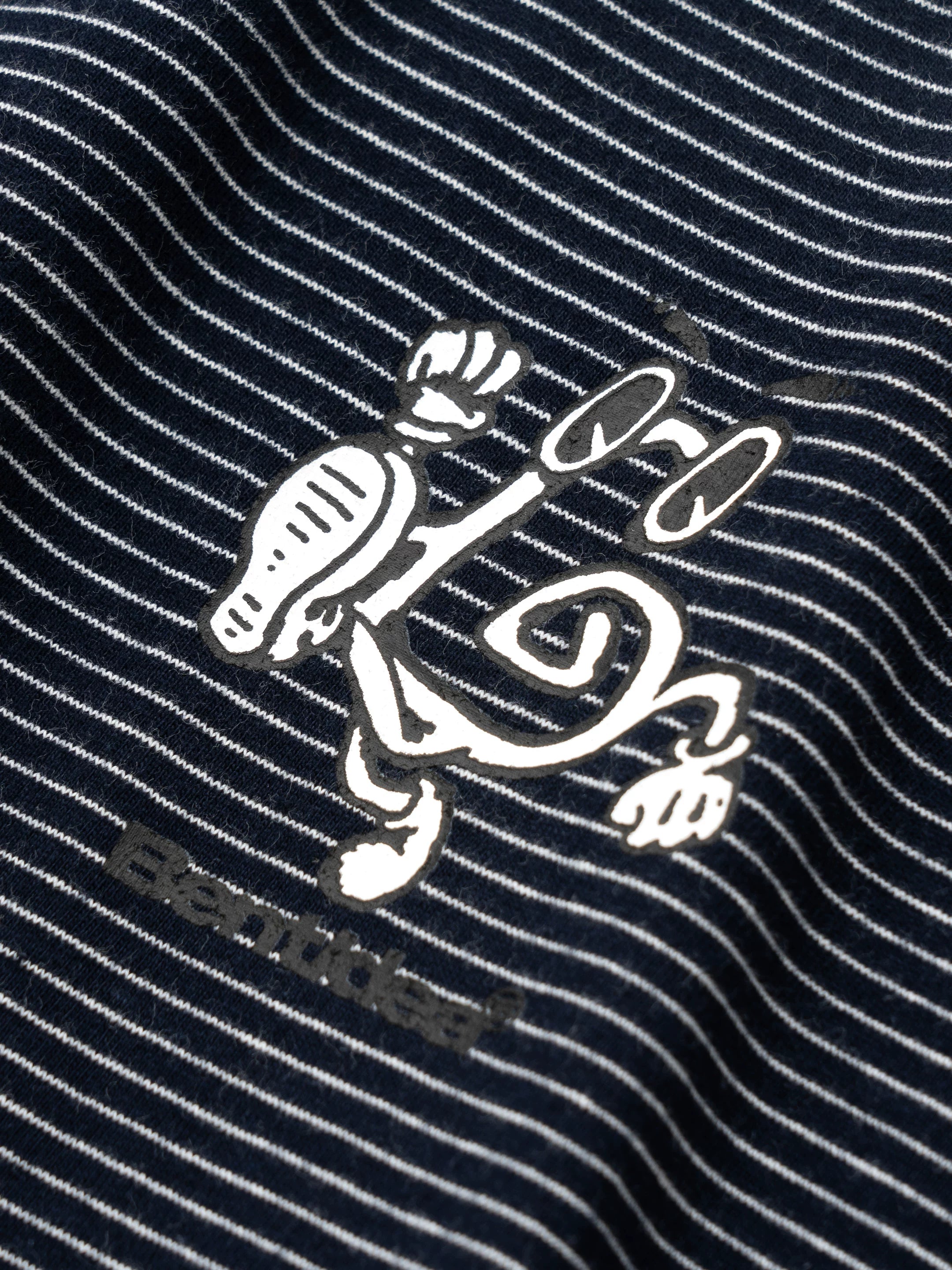 BENT IDEA Pinstripe Color Matching Shoulder Casual Tee